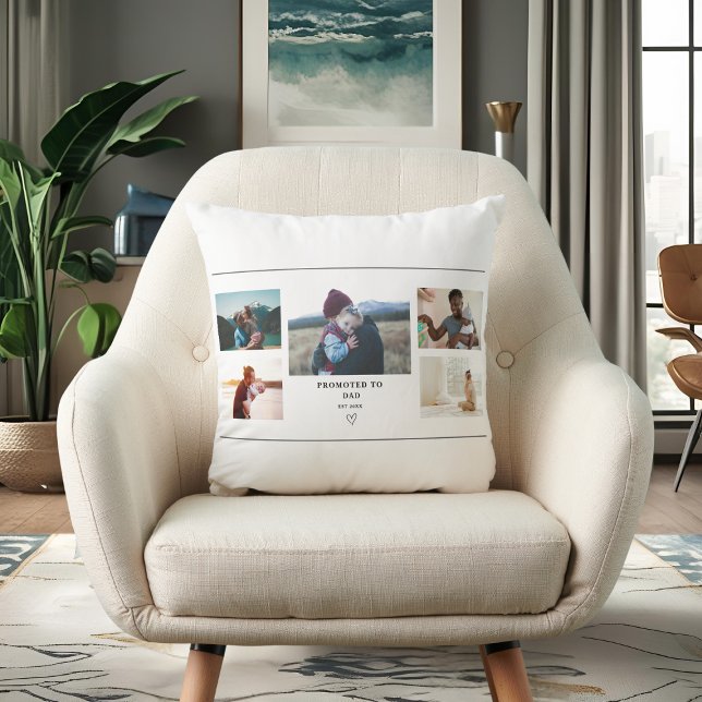 Promoted to Dad Photo Collage – Personalize Kussen (Creator heeft geüpload)