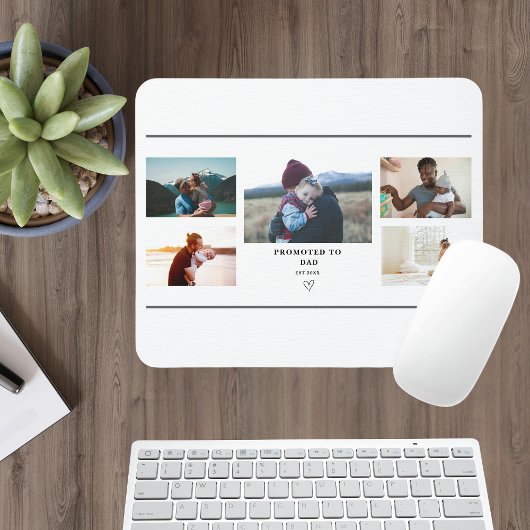 Promoted to Dad Photo Collage – Personalized  Muismat