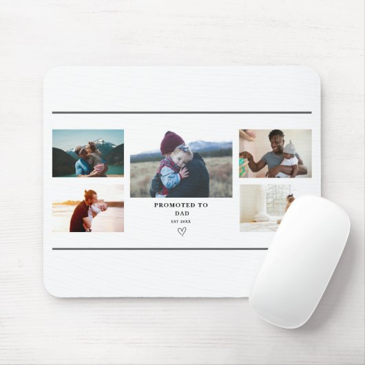 Promoted to Dad Photo Collage – Personalized  Muismat (Met muis)