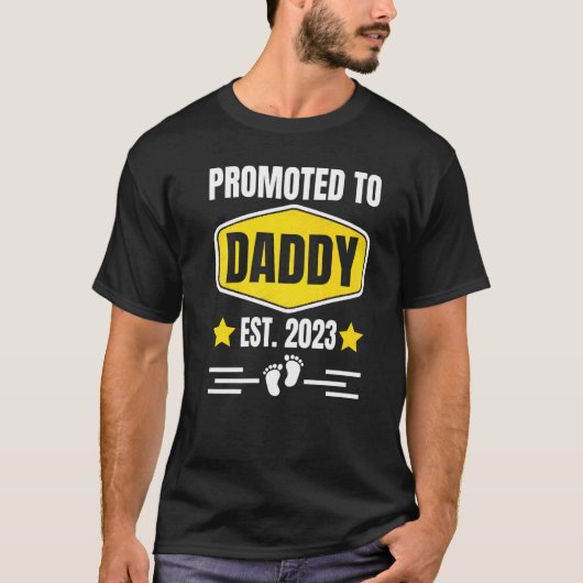 Promoted to Daddy 2023 First Time Dad Papa Pregnan T-shirt (Voorkant)