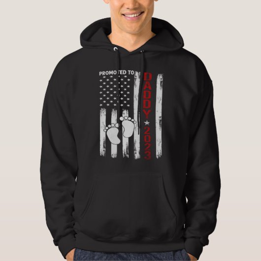 Promoted To Daddy 2023 First Time Fathers Day New  Hoodie (Voorkant)