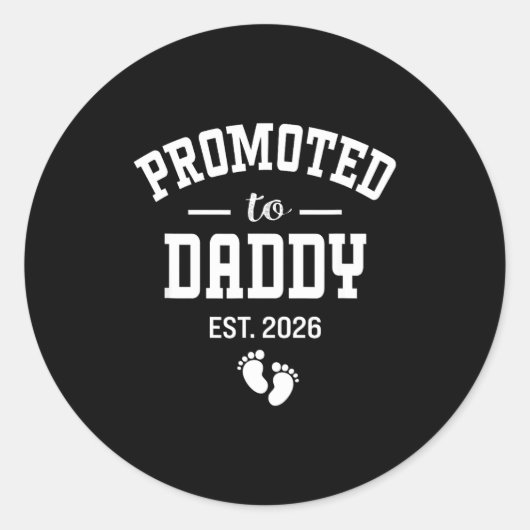Promoted To Daddy 2026 First Time Dad Men  Ronde Sticker (Voorkant)
