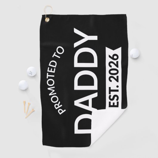 Promoted To Daddy Est. 2026 II Golfhanddoek (Insitu)