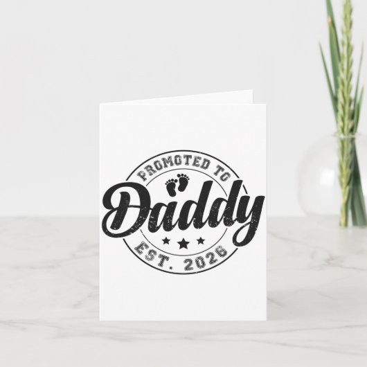 Promoted To Daddy Est 2026 Soon To Be Dad New Fath Kaart (Voorkant)
