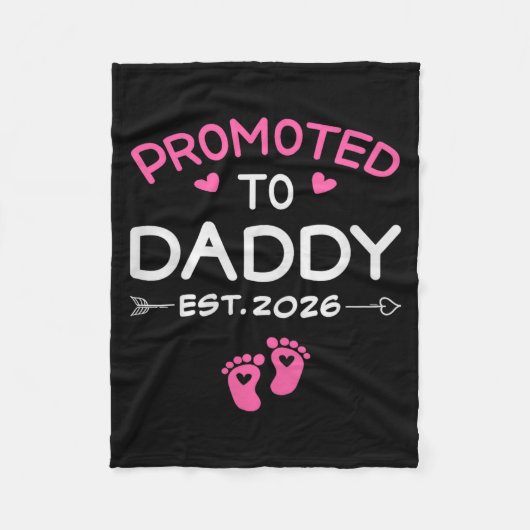 Promoted To Daddy It's A Girl Est 2026 New Dad Fir Fleece Deken (Voorkant)