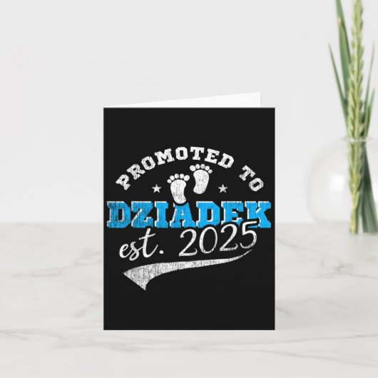Promoted To Dziadek Est 2025 Proud New Grandpa Vin Kaart (Voorkant)