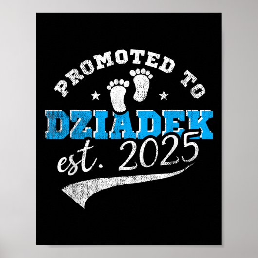 Promoted To Dziadek Est 2025 Proud New Grandpa Vin Poster (Voorkant)