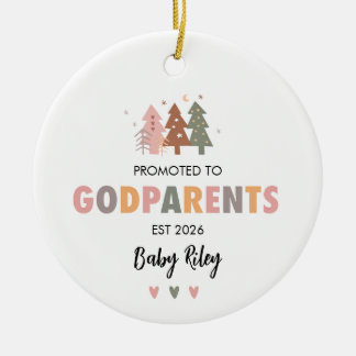 Promoted to Godparent Proposal Ornament, Godfather Keramisch Ornament