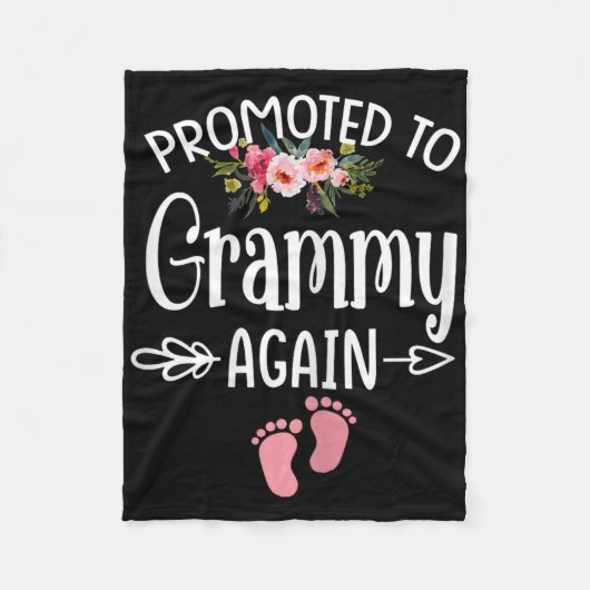 Promoted To Grammy Again Shirt Flower New Grammy Fleece Deken (Voorkant)