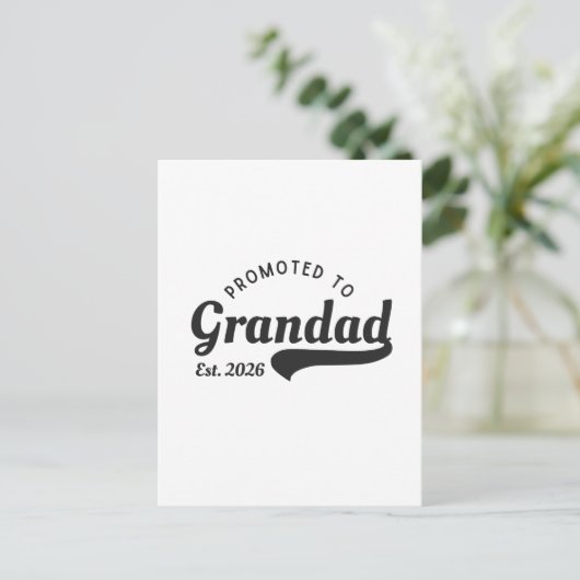 Promoted to Grandad 2026 Briefkaart (Staand voorkant)