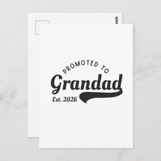 Promoted to Grandad 2026 Briefkaart (Voorkant / Achterkant)