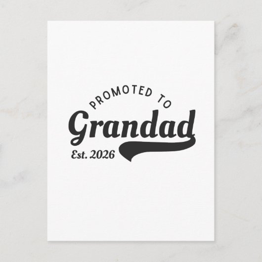 Promoted to Grandad 2026 Briefkaart (Voorkant)
