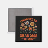 Promoted To Grandma 2026 Grandma 2026 Floral Retro Magneet (Voorkant / Achterkant)