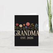 Promoted To Grandma 2026 Pregnancy Flower New Gran Kaart (Voorkant)