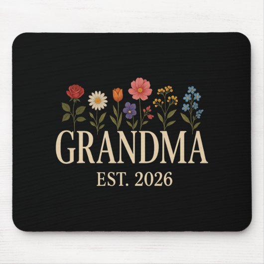 Promoted To Grandma 2026 Pregnancy Flower New Gran Muismat (Voorkant)