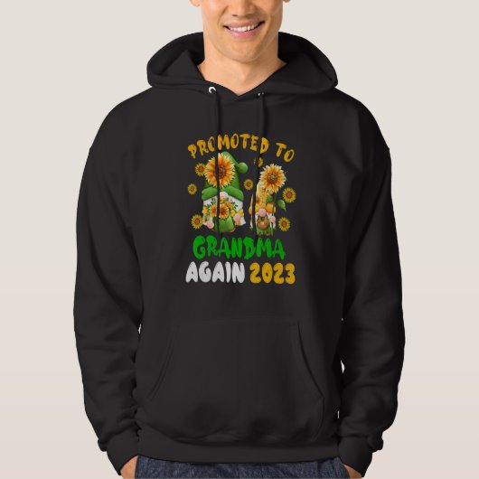 Promoted To Grandma Again 2023 Two Floral Gnomes P Hoodie (Voorkant)