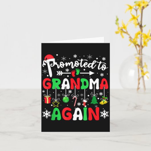Promoted To Grandma Again Christmas Pregnancy Anno Kaart (Gele Bloem)