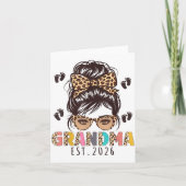 Promoted To Grandma Est 2026 New Grandmom To Be Me Kaart (Voorkant)