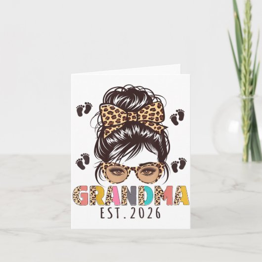 Promoted To Grandma Est 2026 New Grandmom To Be Me Kaart (Voorkant)