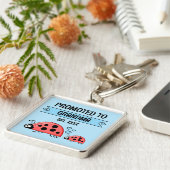 Promoted to Grandma ladybugs blue Sleutelhanger (Zijkant)