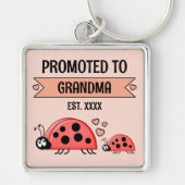Promoted to Grandma ladybugs peach Sleutelhanger (Voorkant)