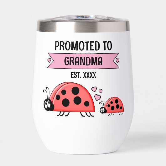 Promoted to Grandma ladybugs pink (Voorkant)