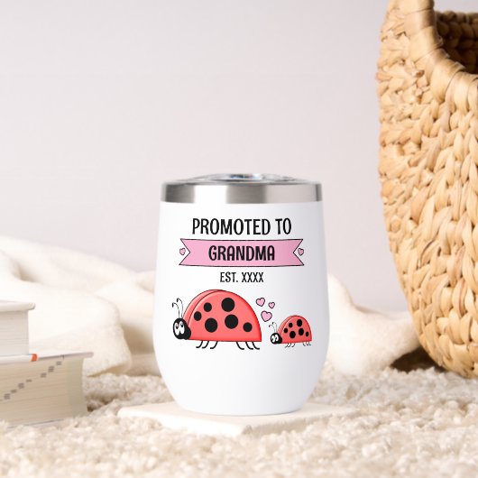 Promoted to Grandma ladybugs pink (Woonkamer (Gedraaid)  )