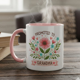 Promoted to Grandma Mug - Watercolor Flowers Mok