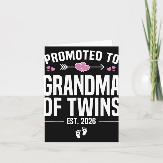 Promoted To Grandma Of Twins 2026 New Grandma Moth Kaart (Voorkant)