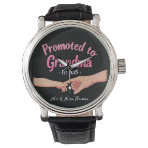 Promoted to Grandma Opgericht 2025 Aankondiging Horloge