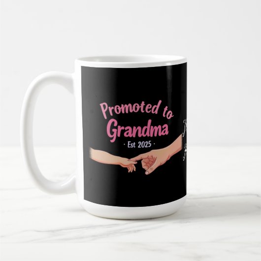 Promoted to Grandma Opgericht 2025 Aankondiging Koffiemok (Links)