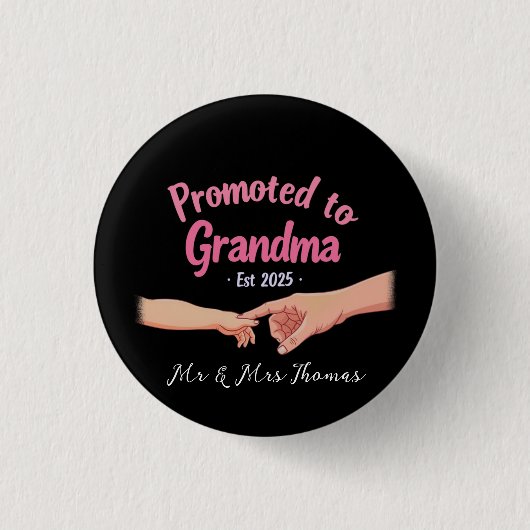 Promoted to Grandma Opgericht 2025 Aankondiging Ronde Button 3,2 Cm (Voorkant)