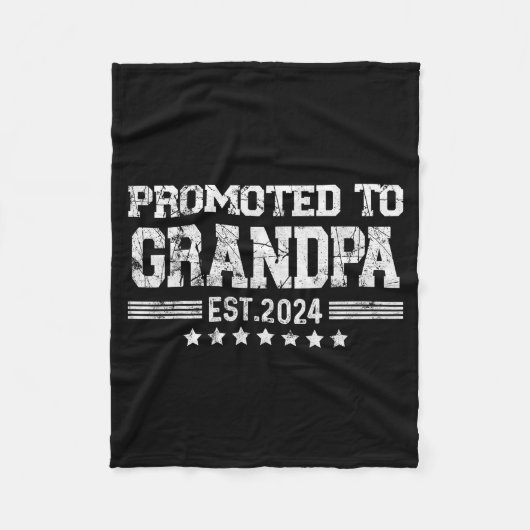 Promoted To Grandpa 2024 Soon To Be Funny New Dad  Fleece Deken (Voorkant)