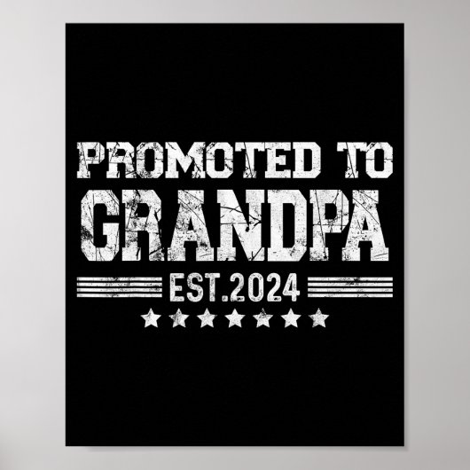 Promoted To Grandpa 2024 Soon To Be Funny New Dad  Poster (Voorkant)