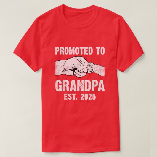 Promoted to Grandpa 2025 Zwangerschapsaankondiging T-shirt (Design voorkant)