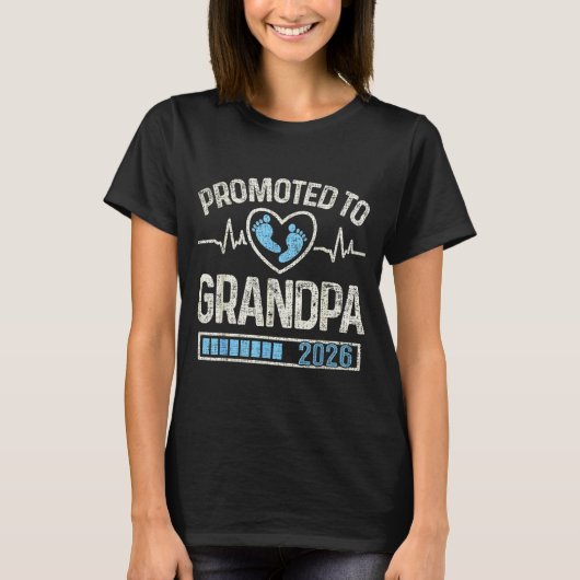 Promoted To Grandpa 2026 Expecting Baby Soon To Be T-shirt (Voorkant)