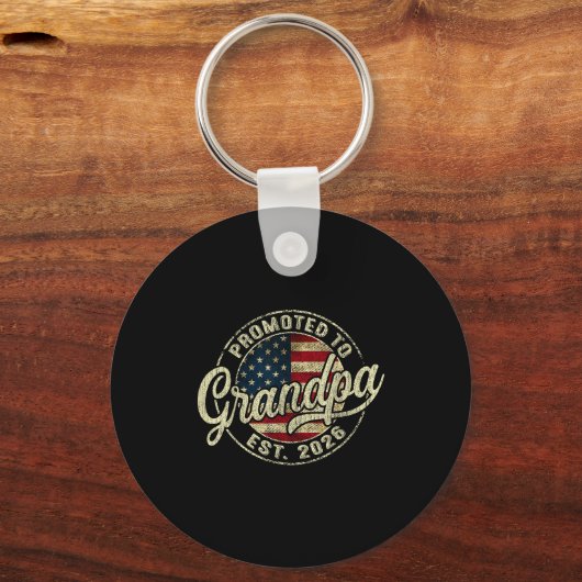 Promoted To Grandpa 2026 Expecting Baby Usa Flag G Sleutelhanger (Voorkant)