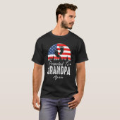 Promoted To Grandpa Again 2024 US Flag Father's Da T-shirt (Voorkant volledig)