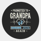 Promoted To Grandpa Again 2026 Expecting Baby Gran Ronde Sticker (Voorkant)