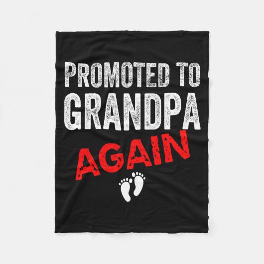 Promoted To Grandpa Again Dad Pregnancy Announceme Fleece Deken (Voorkant)