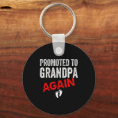 Promoted To Grandpa Again Dad Pregnancy Announceme Sleutelhanger (Voorkant)