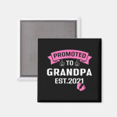 Promoted To Grandpa Est 2021 Funny New Grandfather Magneet (Voorkant / Achterkant)