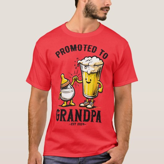 Promoted To Grandpa Est 2024 T-shirt (Voorkant)