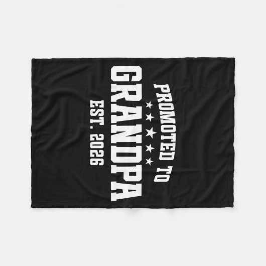 Promoted To Grandpa Est. 2026 Grandparent Baby Ann Fleece Deken (Voorkant (Horizontaal))