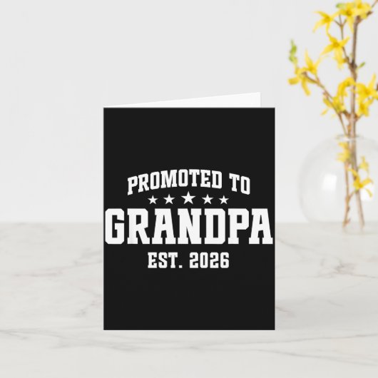 Promoted To Grandpa Est. 2026 Grandparent Baby Ann Kaart (Gele Bloem)