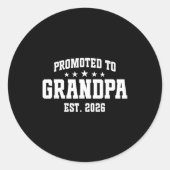 Promoted To Grandpa Est. 2026 Grandparent Baby Ann Ronde Sticker (Voorkant)