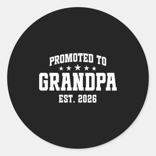 Promoted To Grandpa Est. 2026 Grandparent Baby Ann Ronde Sticker (Voorkant)