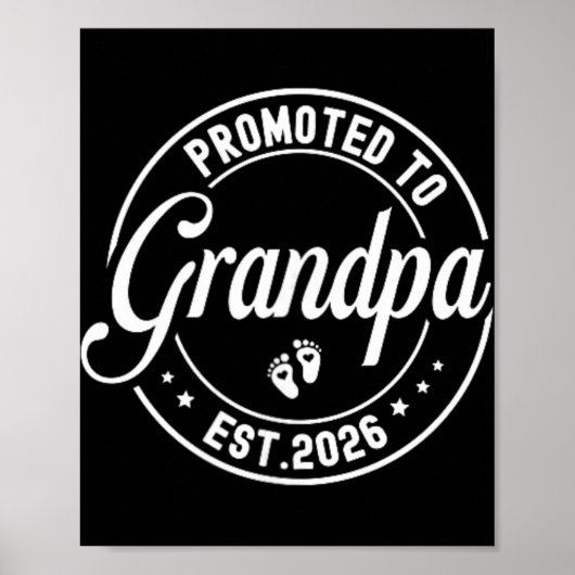 Promoted To Grandpa Est. 2026 Grandparents Baby An Poster (Voorkant)