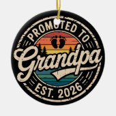Promoted To Grandpa Est 2026 Pregnancy Retro Keramisch Ornament (Voorkant)