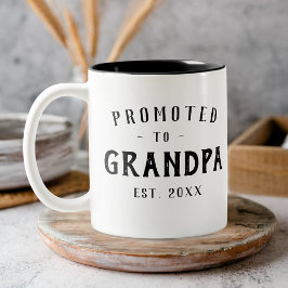 Promoted To Grandpa Pregnancy Announcement Photo Tweekleurige Koffiemok
